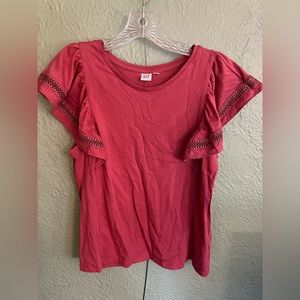 Salmon Flutter Sleeve GAP Tee shirt in Medium